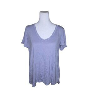 PST Los Angeles Short Sleeve VNeck Brushed Cotton TShirt Womens Size M Purple